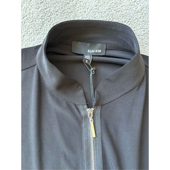 NWT Sun Kim black bubble zip up vest/tunic , $120 Sm - Picture 2 of 5